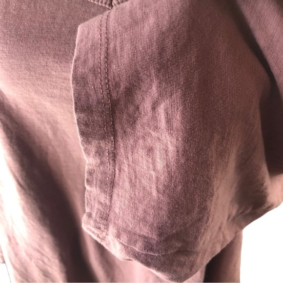 LOGO Lori Goldstein Cotton Tee Women 3X Mauve VNeck Pockets 3/4 Sleeves - Picture 3 of 12